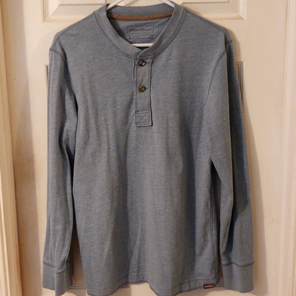 1 for $15, 2 for $25, 3 for $30 - Eddie Bauer long sleeve Henley shirt - blue